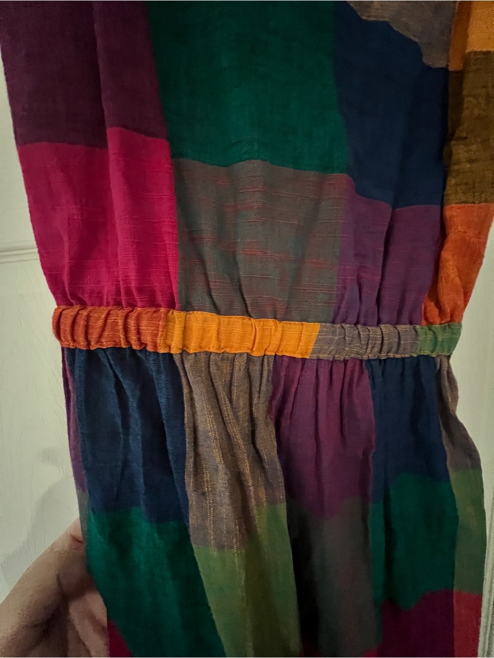 Rujuta Sheth Multicolor Plaid Maxi Dress - Sleeveless Tiered Summer Dress - Picture 3 of 8